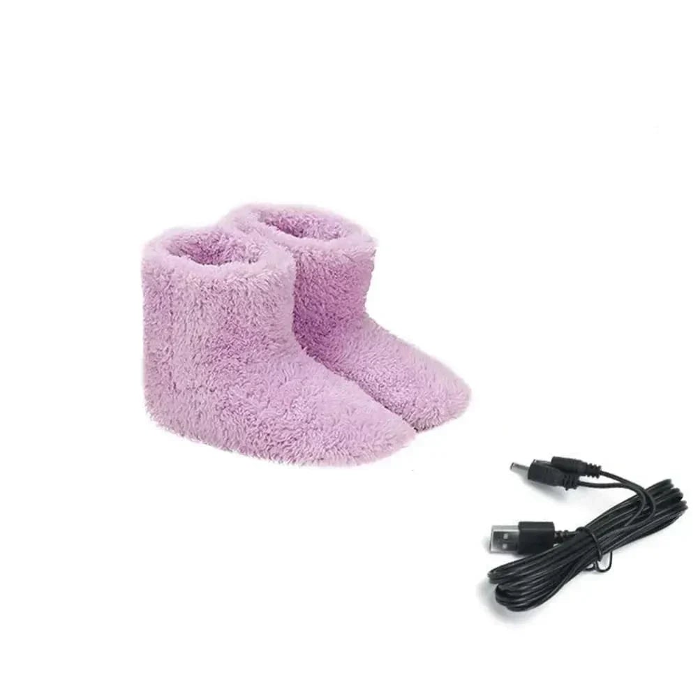 Cowboy Boot Slippers with USB Heated Plush Fleece and Soft Soles Rechargeable - Image 6