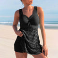 Crochet Lace Skirted Swim Dress Tankini for Women