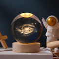 Crystal Ball Night Light LED Wooden Base Glass 3D Laser Engraved Gift - Image 2