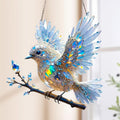 Crystal Suncatcher Bird Ornament Iridescent Rhinestone Hanging Metal Chain Window Decoration - Image 1