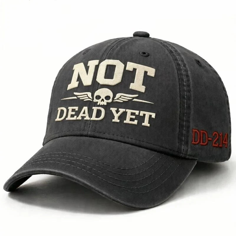 Custom Baseball Caps with Adjustable Strap Distressed Cotton Twill and Embroidered Skull Design - Image 3