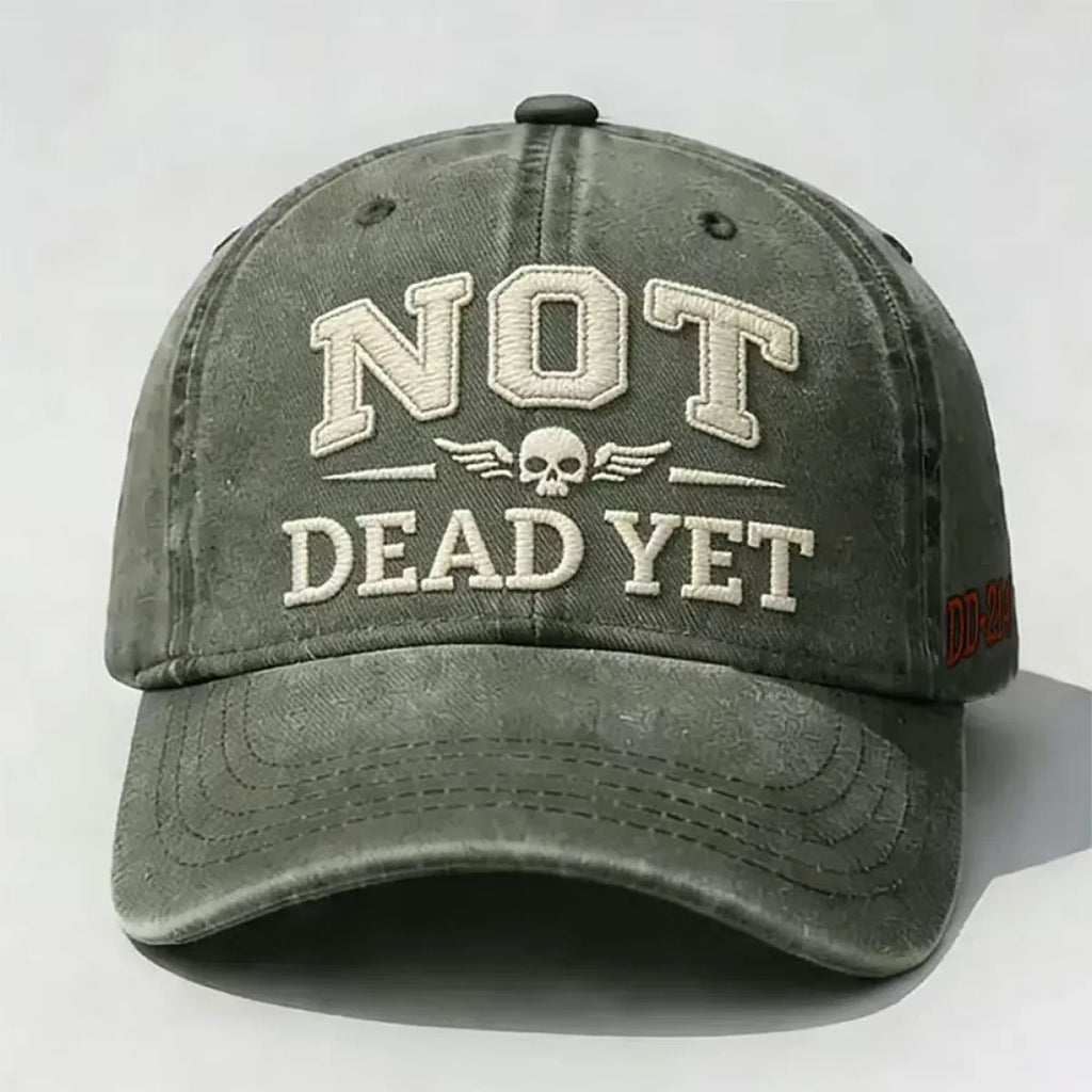 Custom Baseball Caps with Adjustable Strap Distressed Cotton Twill and Embroidered Skull Design - Image 5