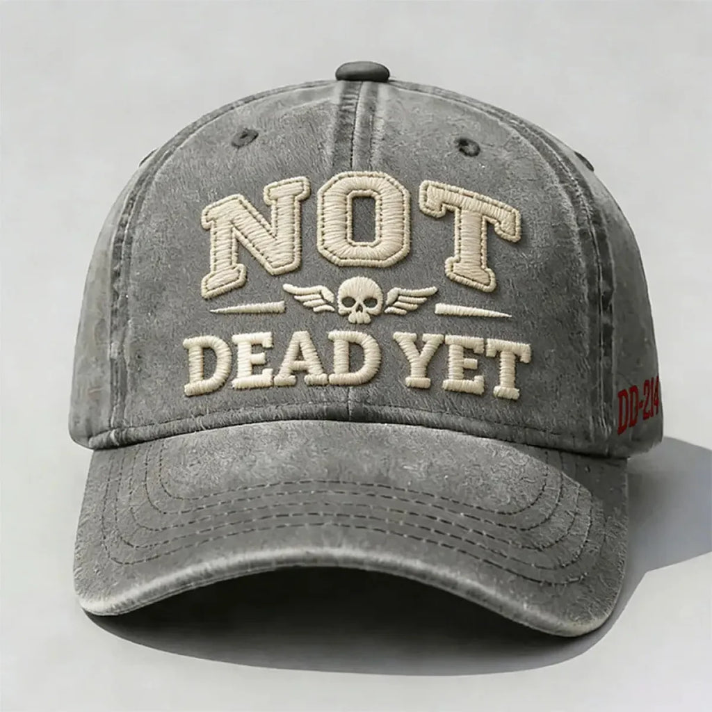 Custom Baseball Caps with Adjustable Strap Distressed Cotton Twill and Embroidered Skull Design - Image 7