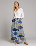 Cute Fish Pattern Pleated Pocket Skirt