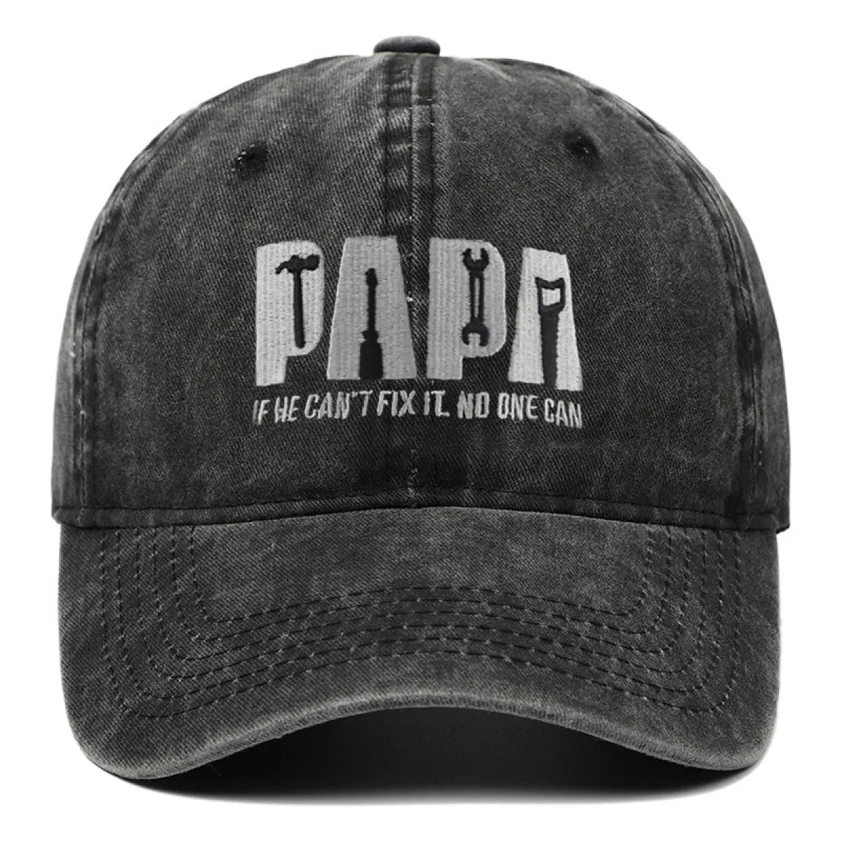 Dad Gang Hat with Embroidered Papa Design and Vintage Washed Cotton - Image 1