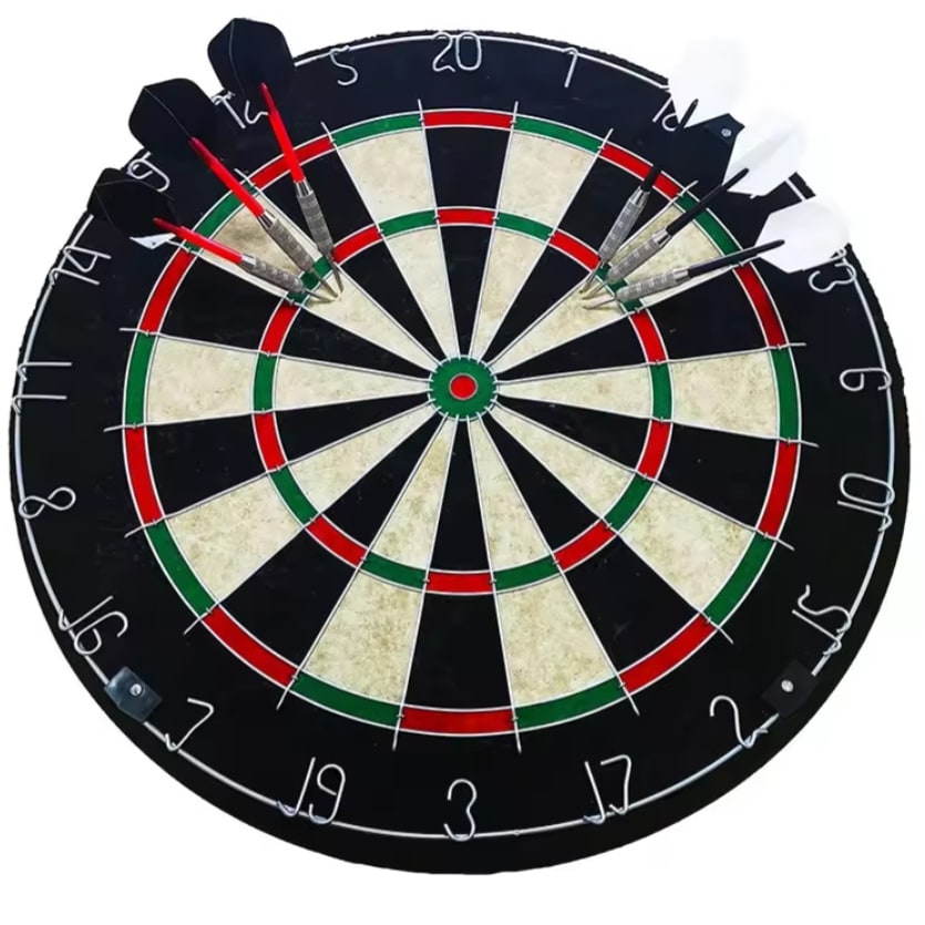 Dartboard with Darts Sisal Bristle Board with Steel Tip and Removable Number Ring 18 Inch - Image 2
