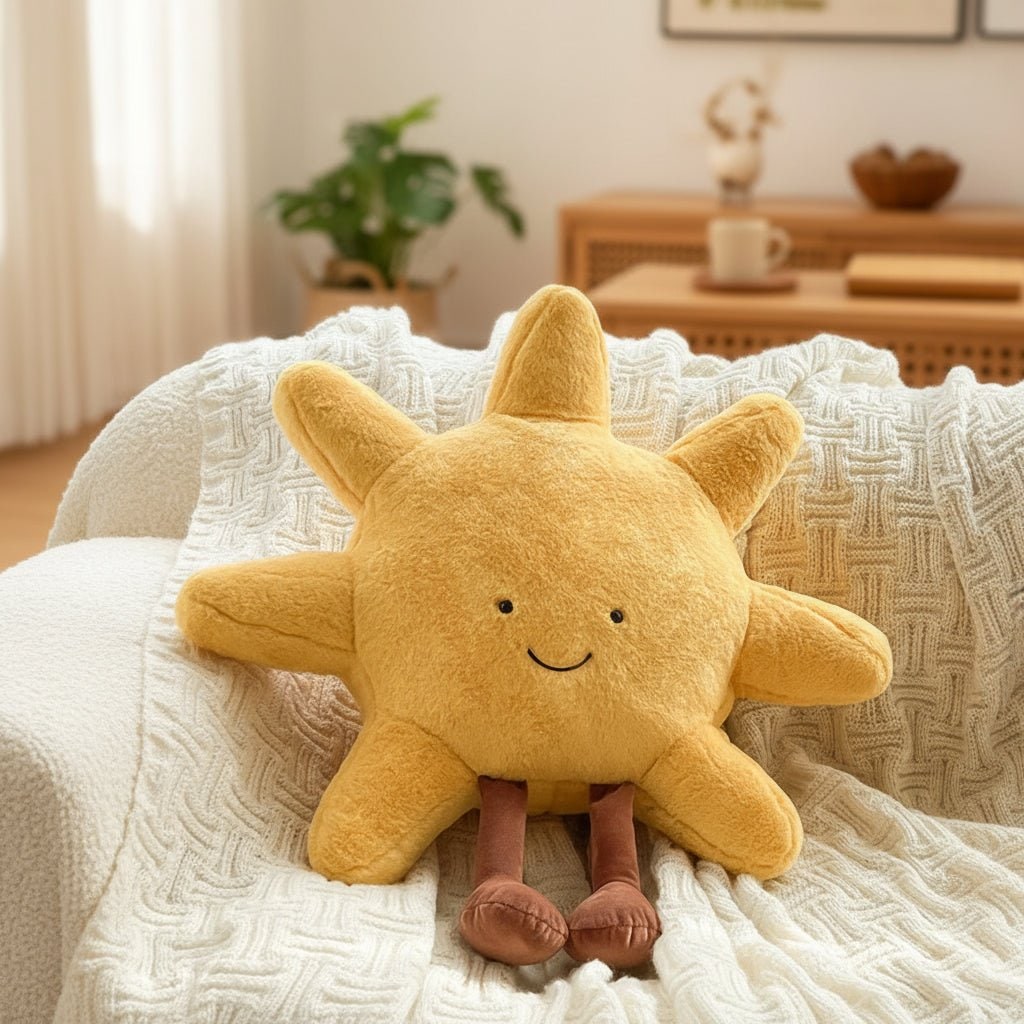 Decorative Throw Pillow Plush Soft Embroidered Face Stuffed Cushion Gift Fabric - Image 1