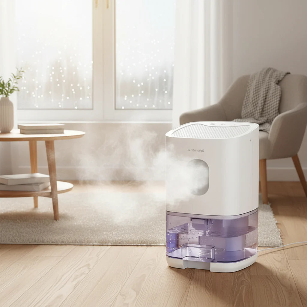 Compact Portable Air Dehumidifier for Home Spaces