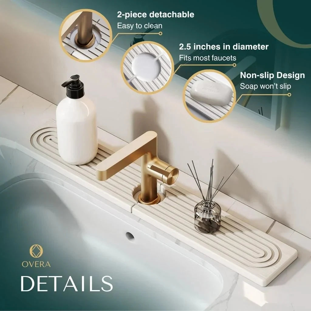 Diatomaceous Earth Faucet Splash Guard Mat with Quick-Drying Absorbent Surface - Image 7