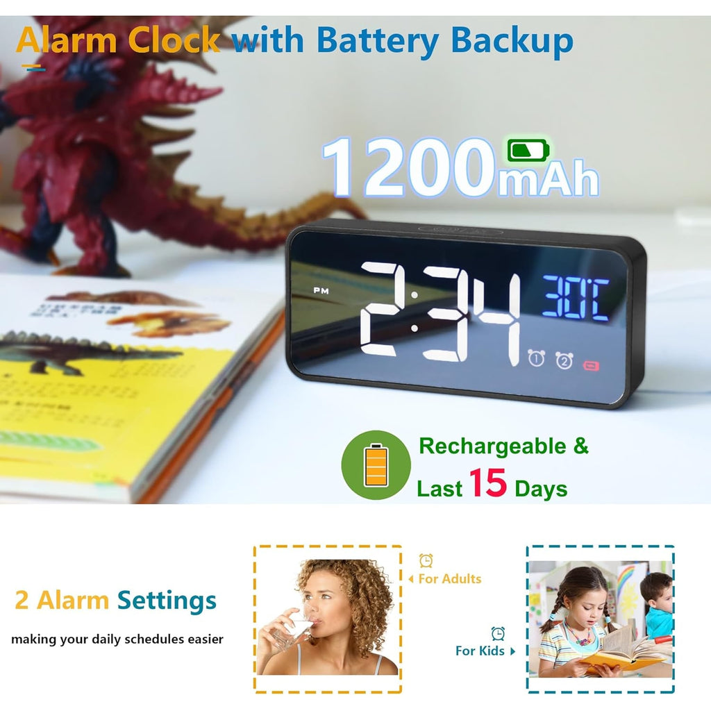 Digital Alarm Clock with Calendar Day Display and Remote Control Led - Image 13