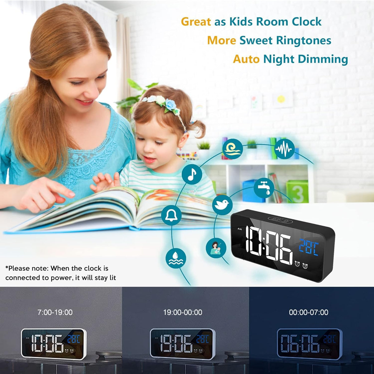 Digital Alarm Clock with Calendar Day Display and Remote Control Led - Image 14