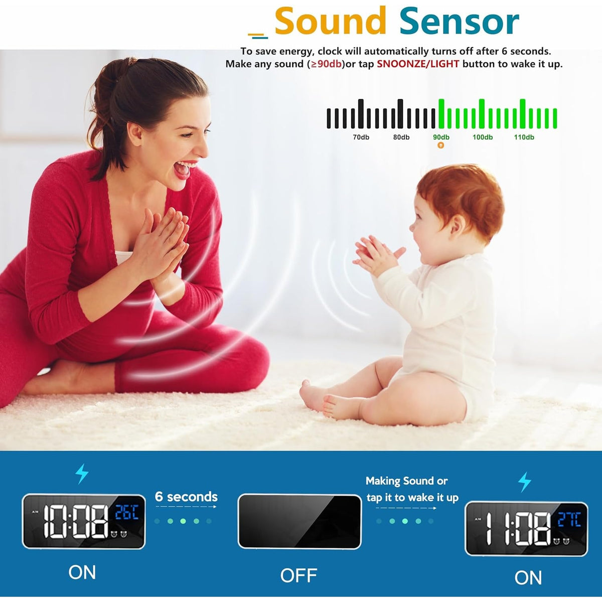 Digital Alarm Clock with Calendar Day Display and Remote Control Led - Image 16