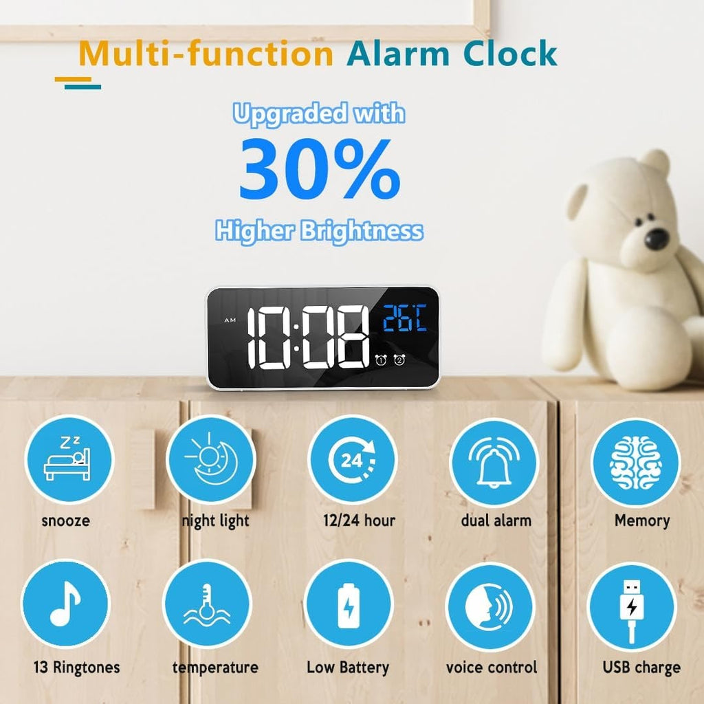 Digital Alarm Clock with Calendar Day Display and Remote Control Led - Image 17