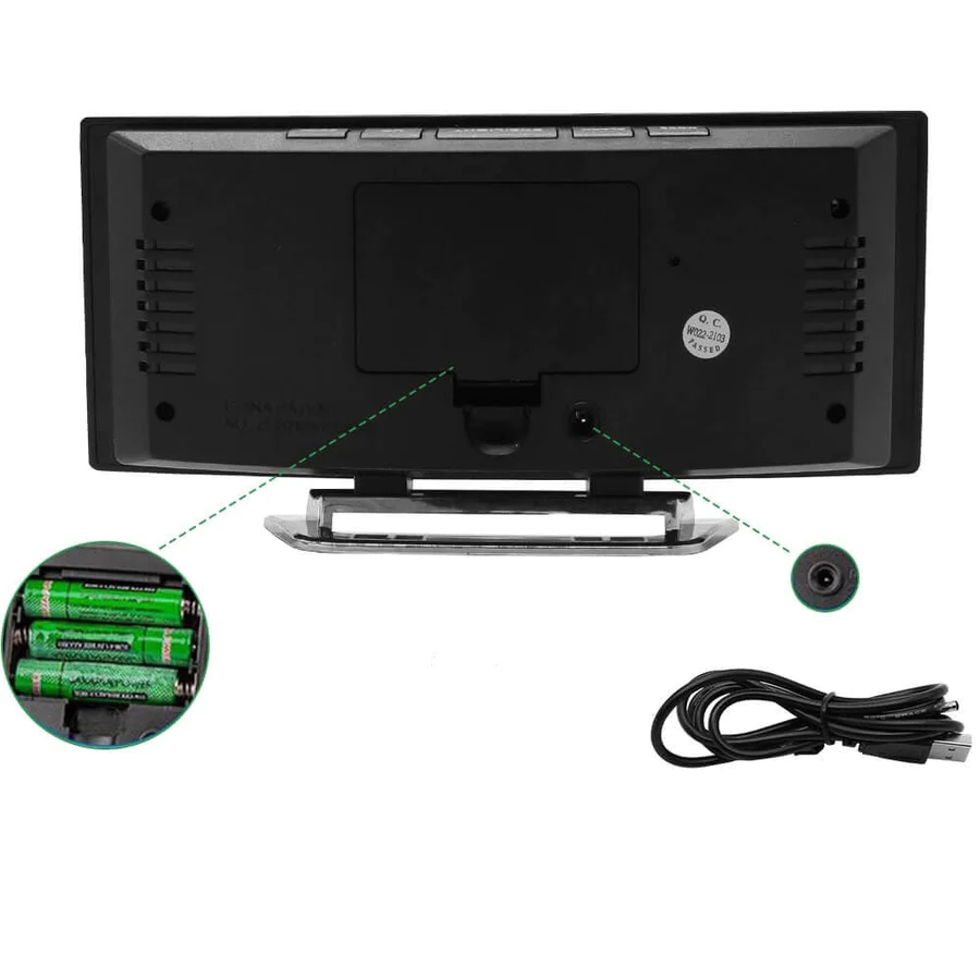 Digital Alarm Clock with Curved Mirror LED Display and Temperature Function - Image 5