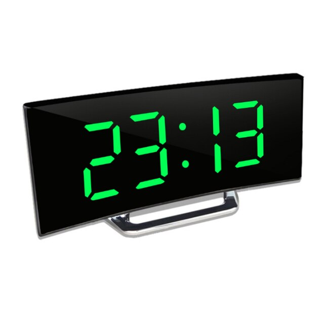 Digital Alarm Clock with Curved Mirror LED Display and Temperature Function - Image 7