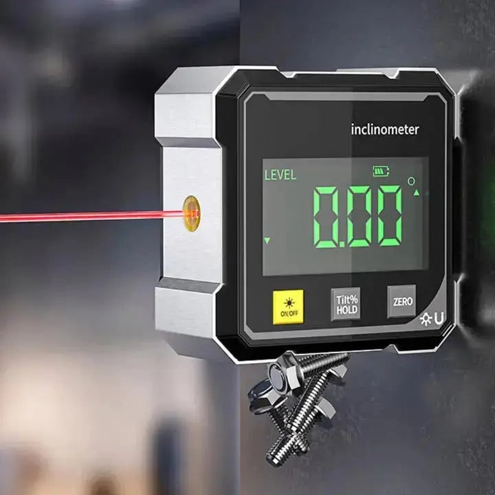 Digital Angle Finder and Measuring Gauge with Magnetic Base and Laser Level Analog - Image 2