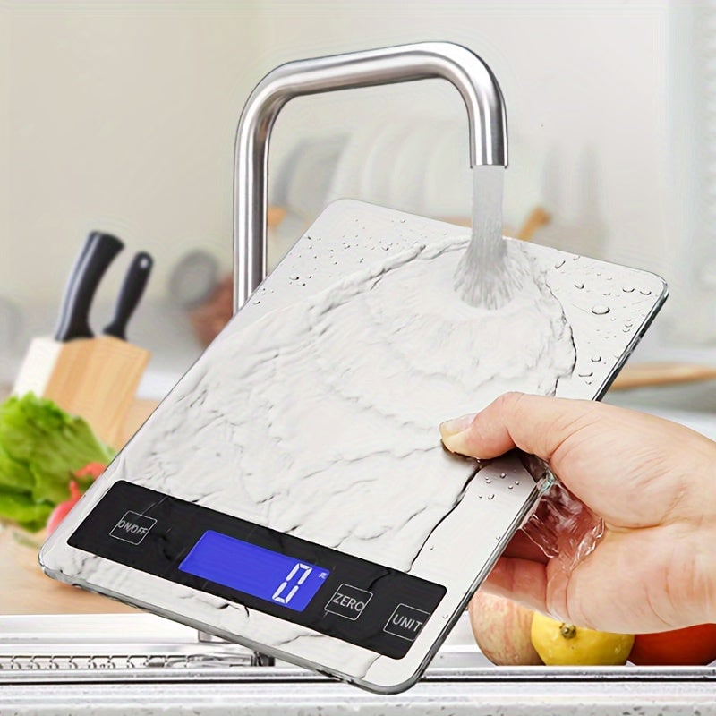 Digital Food Scale Kitchen Weighing Rechargeable Stainless Steel Waterproof Precision - Image 1
