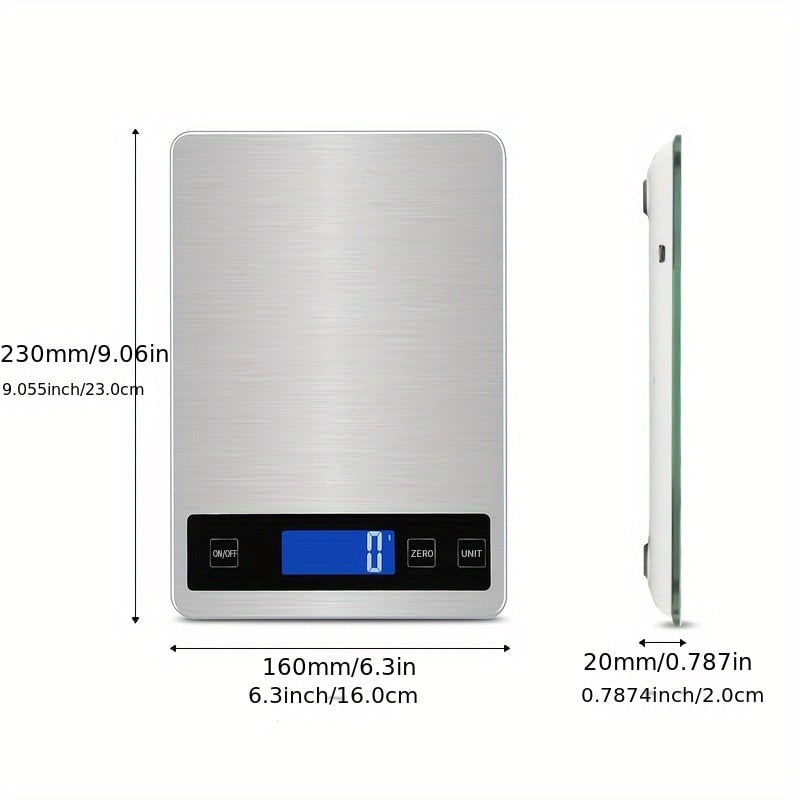 Digital Food Scale Kitchen Weighing Rechargeable Stainless Steel Waterproof Precision - Image 4