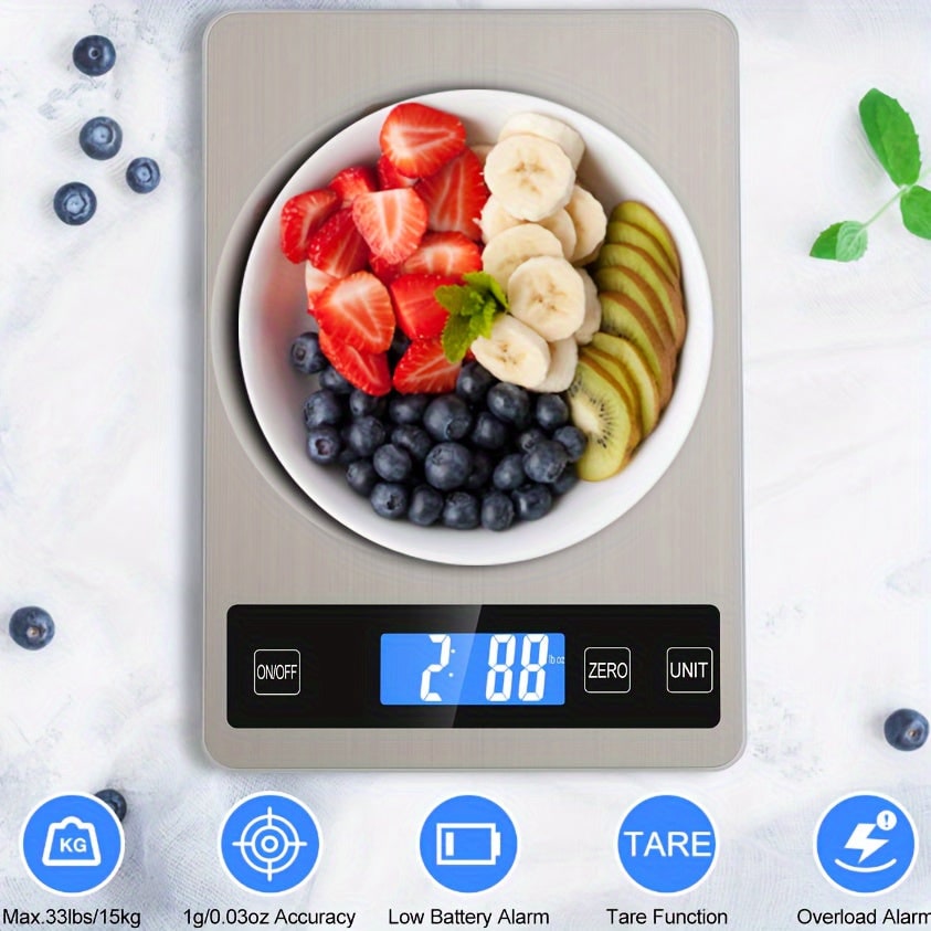 Digital Food Scale Kitchen Weighing Rechargeable Stainless Steel Waterproof Precision - Image 6