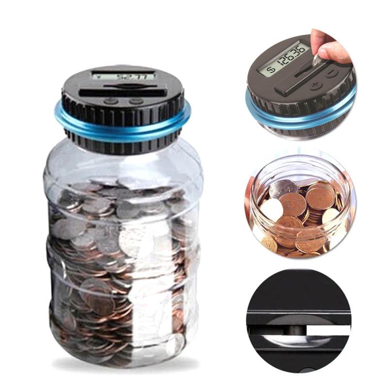 Digital Piggy Bank with Lcd Screen and Coin Counting for Large Capacity Savings Wooden - Image 2