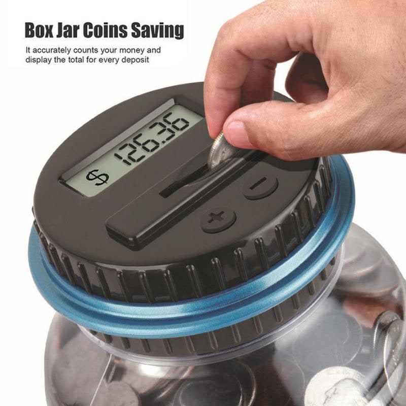 Digital Piggy Bank with Lcd Screen and Coin Counting for Large Capacity Savings Wooden - Image 4
