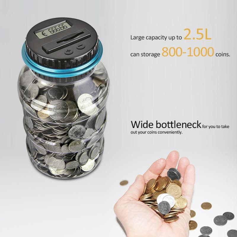 Digital Piggy Bank with Lcd Screen and Coin Counting for Large Capacity Savings Wooden - Image 5
