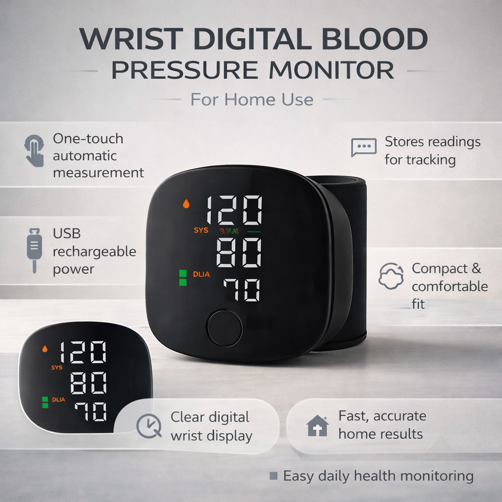Digital Wrist Blood Pressure Monitor with Automatic Cuff and Memory Function - Image 3