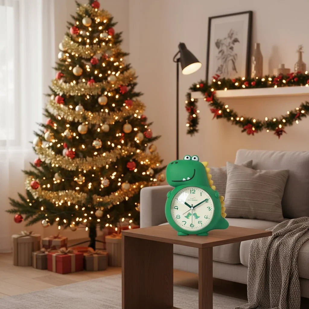 Dinosaur Alarm Clock with Analog Face and Gentle Wake-Up Light - Image 2