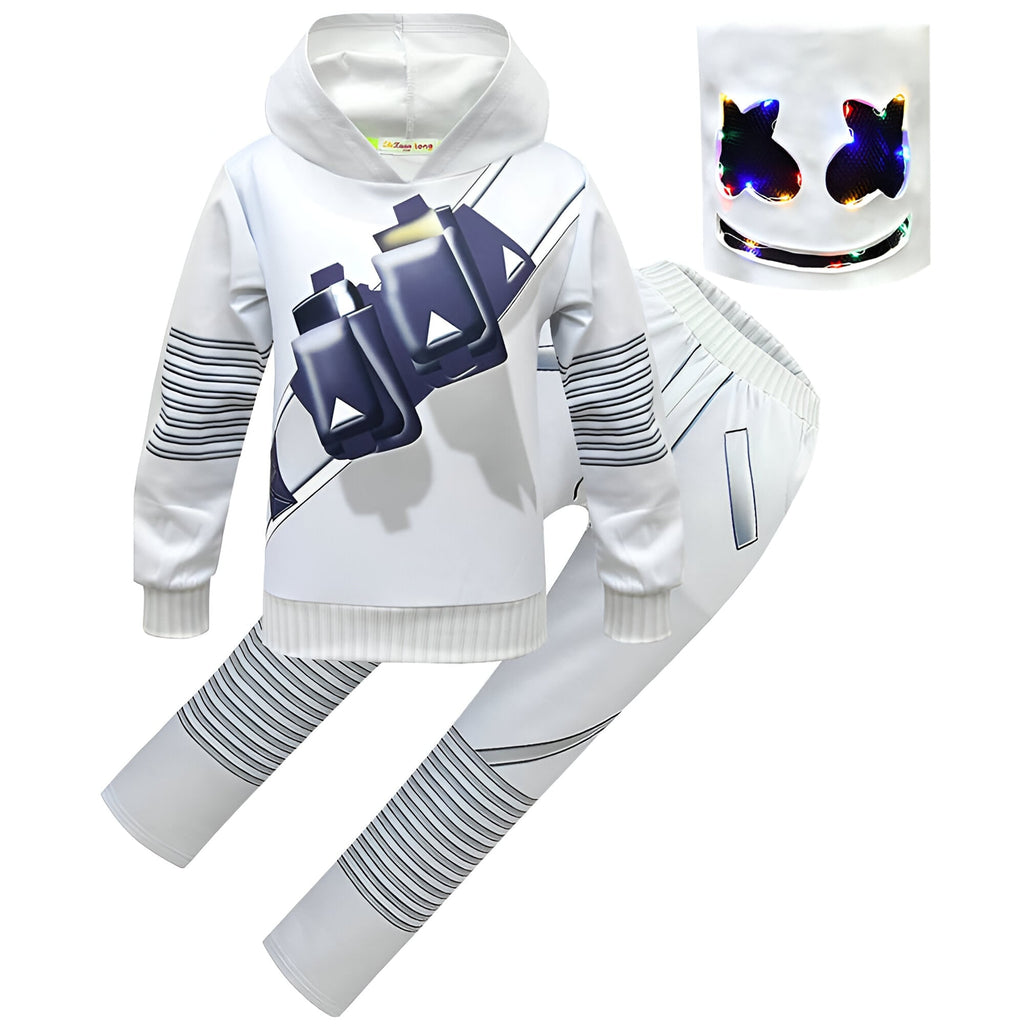 Dj Costume with Light Up LED Mask and Multi-Color Hoodie Pants Set - Image 10