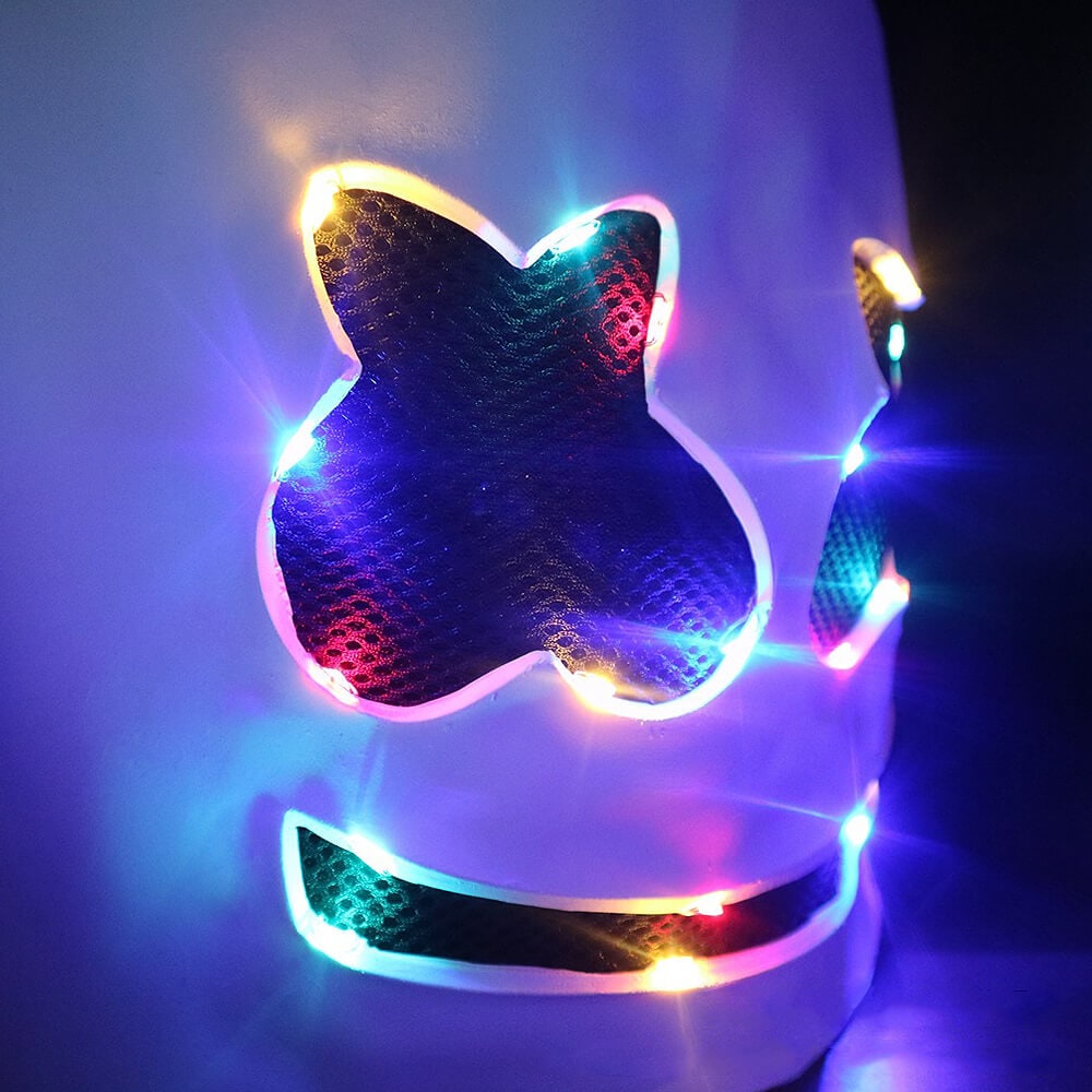 Dj Costume with Light Up LED Mask and Multi-Color Hoodie Pants Set - Image 5