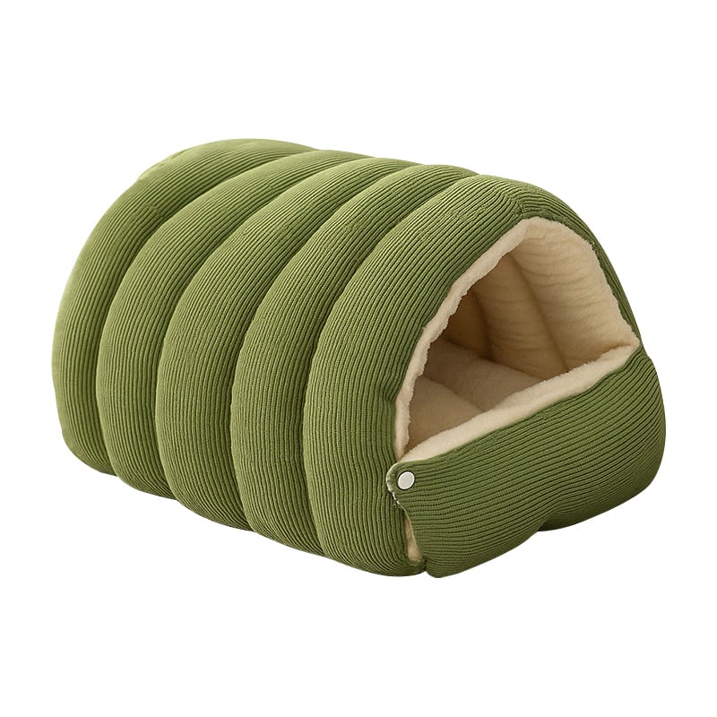 Dog Bed Cat Cave with Hooded Corduroy Plush Fleece Lining and Padded Cushion Heated - Image 14
