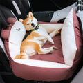 Dog Car Seat and Convertible Bed with Safety Straps and Removable Cushion - Image 1