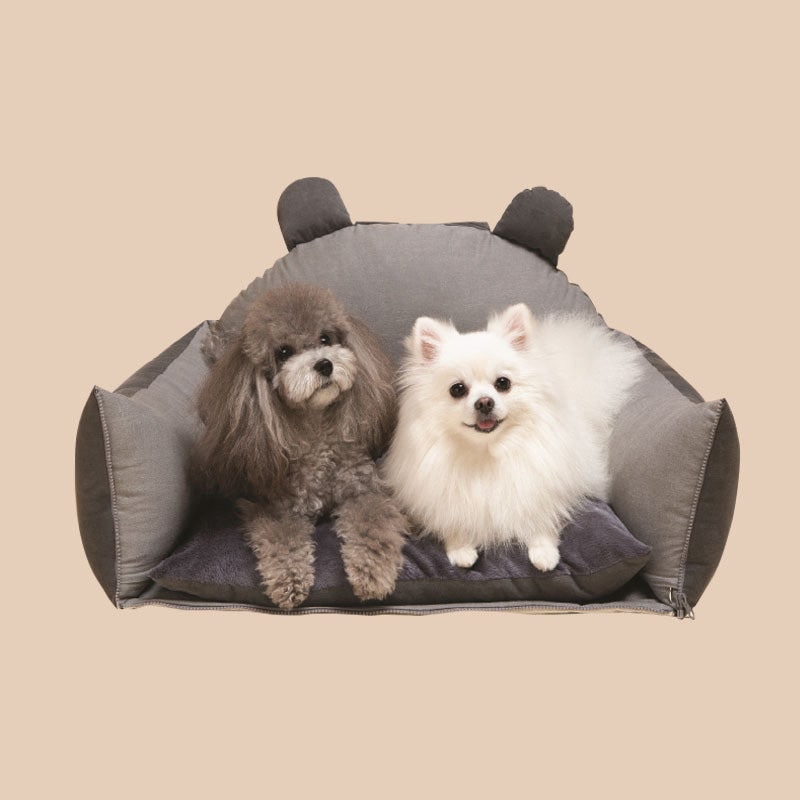 Dog Car Seat and Convertible Bed with Safety Straps and Removable Cushion - Image 14