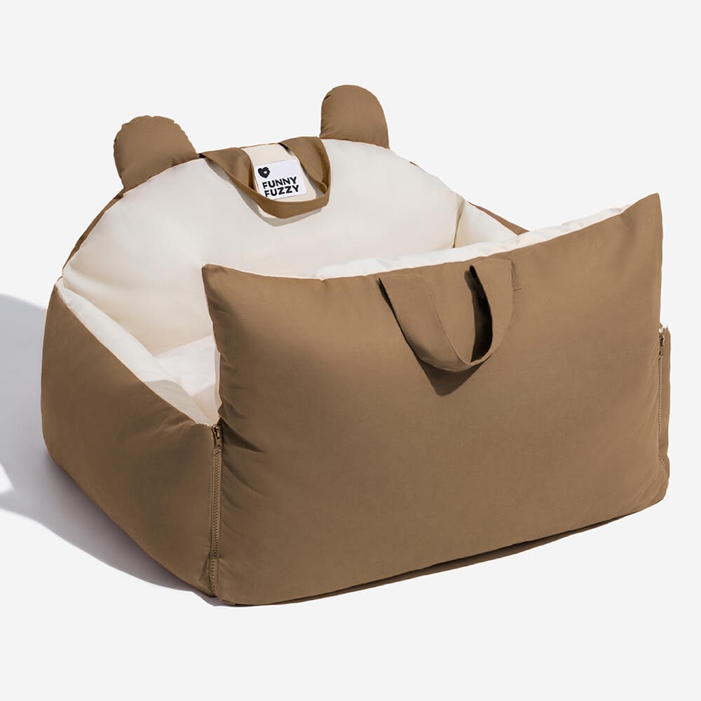 Dog Car Seat and Convertible Bed with Safety Straps and Removable Cushion - Image 16