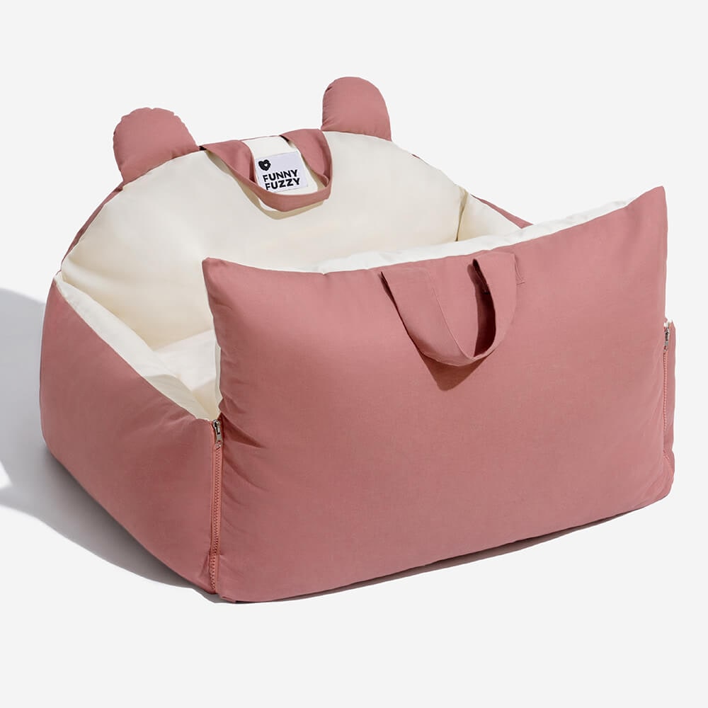 Dog Car Seat and Convertible Bed with Safety Straps and Removable Cushion - Image 17