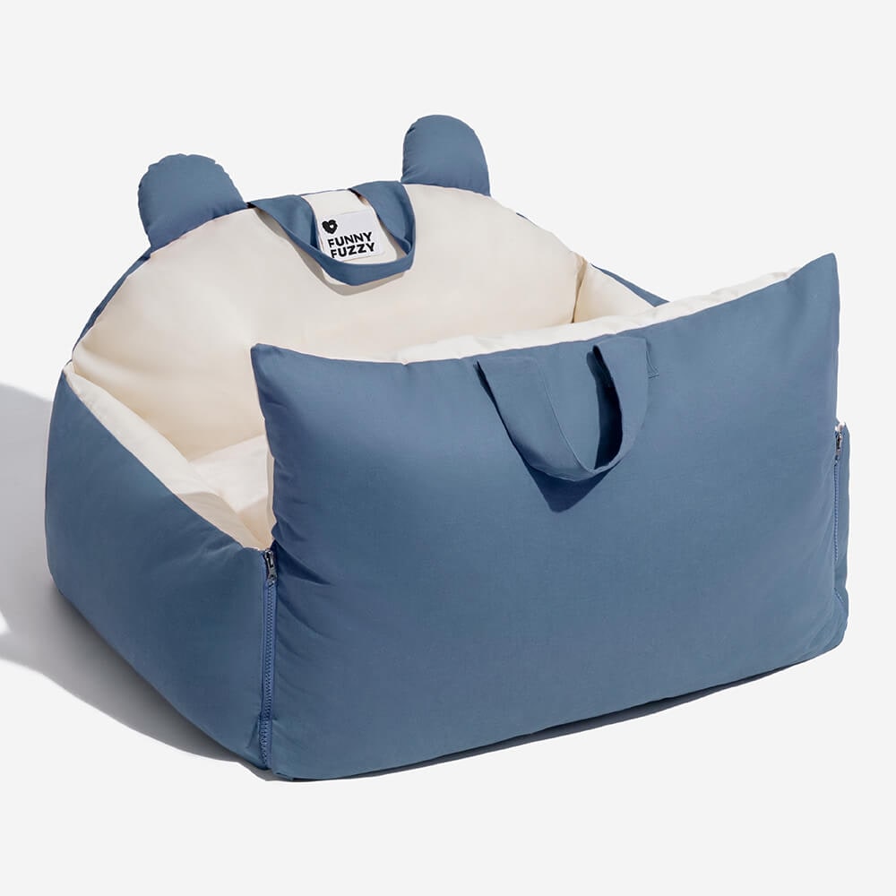 Dog Car Seat and Convertible Bed with Safety Straps and Removable Cushion - Image 18