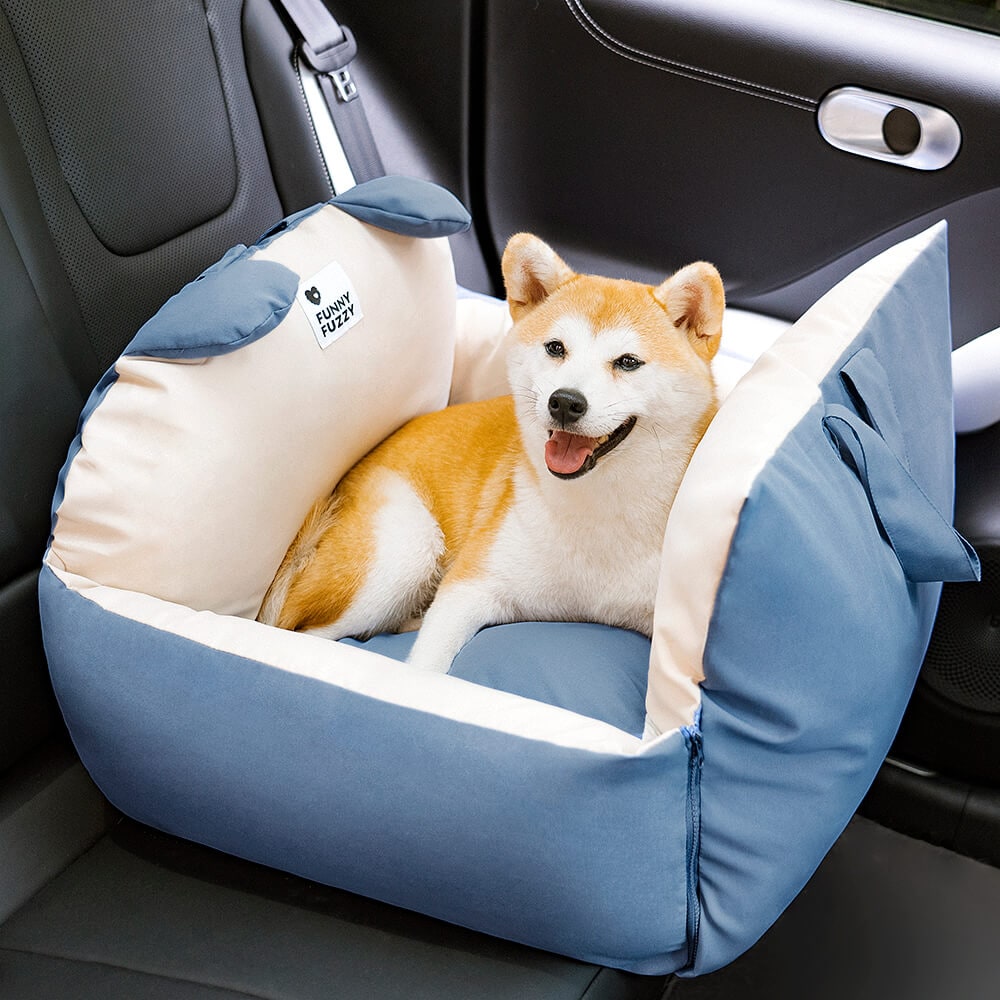 Dog Car Seat and Convertible Bed with Safety Straps and Removable Cushion - Image 19