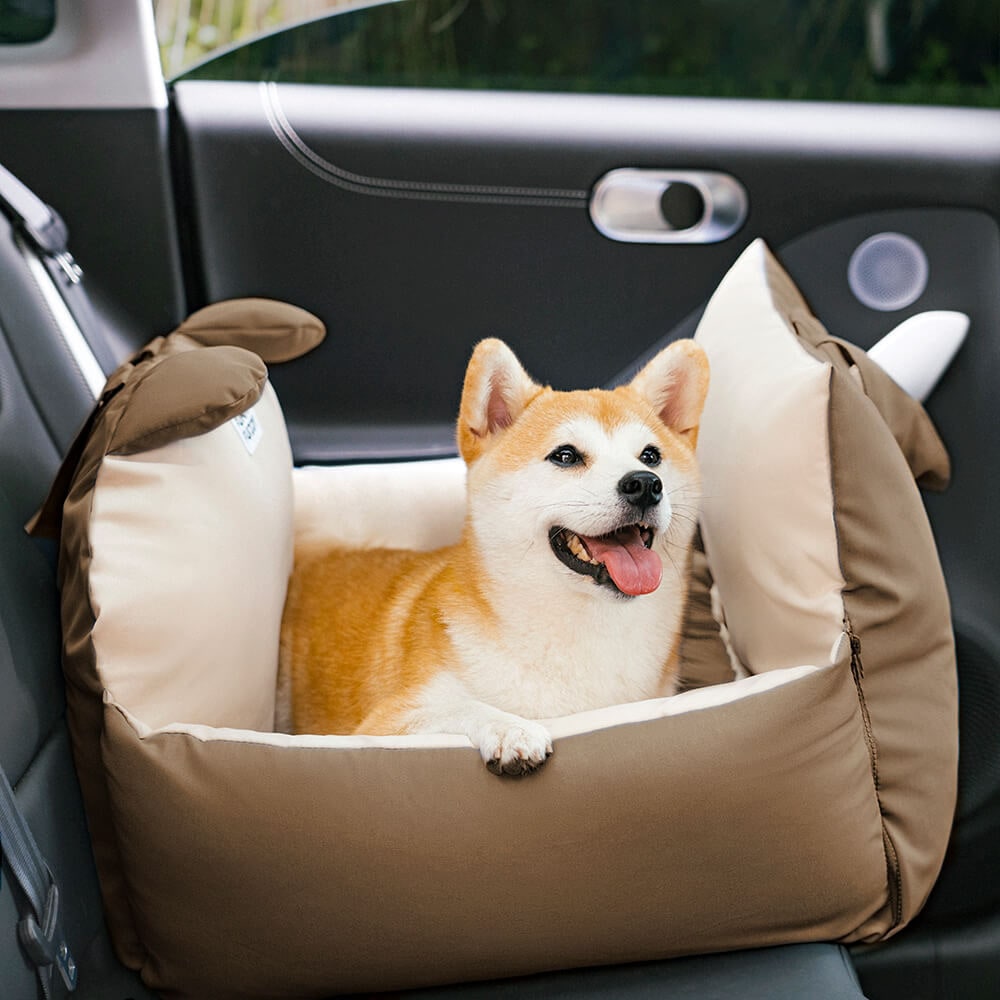 Dog Car Seat and Convertible Bed with Safety Straps and Removable Cushion - Image 20