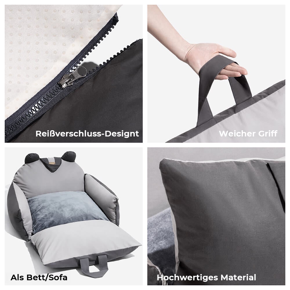 Dog Car Seat and Convertible Bed with Safety Straps and Removable Cushion - Image 3