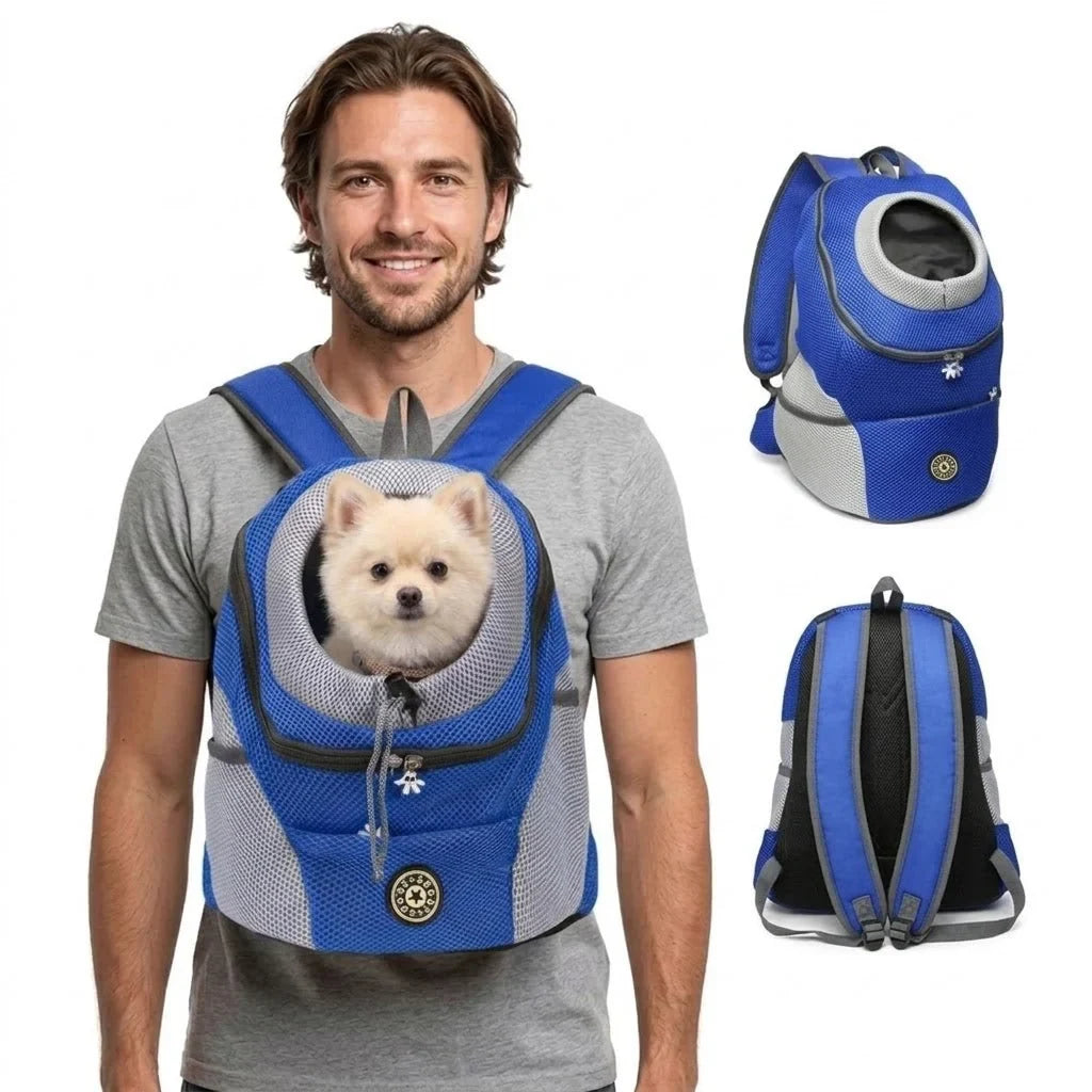 Dog Carrier Backpack with Breathable Mesh Padded Straps and Front-Facing Design - Image 3