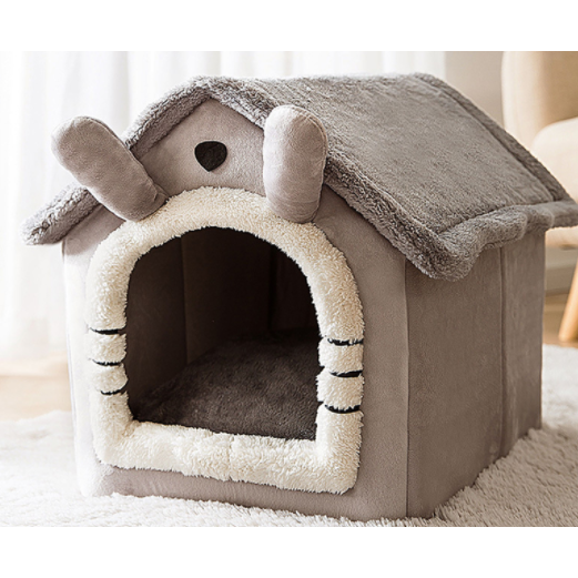 Dog House Bed with Orthopedic Support Plush Enclosed Pet Cave with Removable Cushion X Large - Image 1