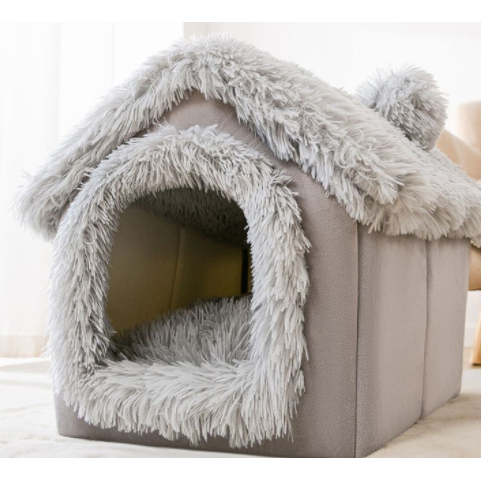 Dog House Bed with Orthopedic Support Plush Enclosed Pet Cave with Removable Cushion X Large - Image 10