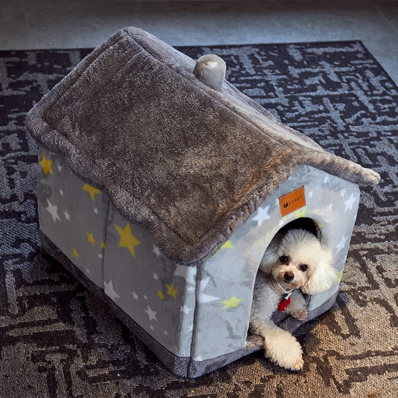 Dog House Bed with Orthopedic Support Plush Enclosed Pet Cave with Removable Cushion X Large - Image 19