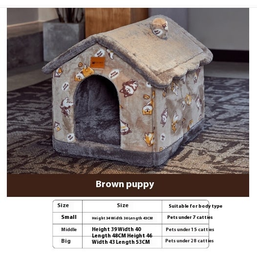Dog House Bed with Orthopedic Support Plush Enclosed Pet Cave with Removable Cushion X Large - Image 22