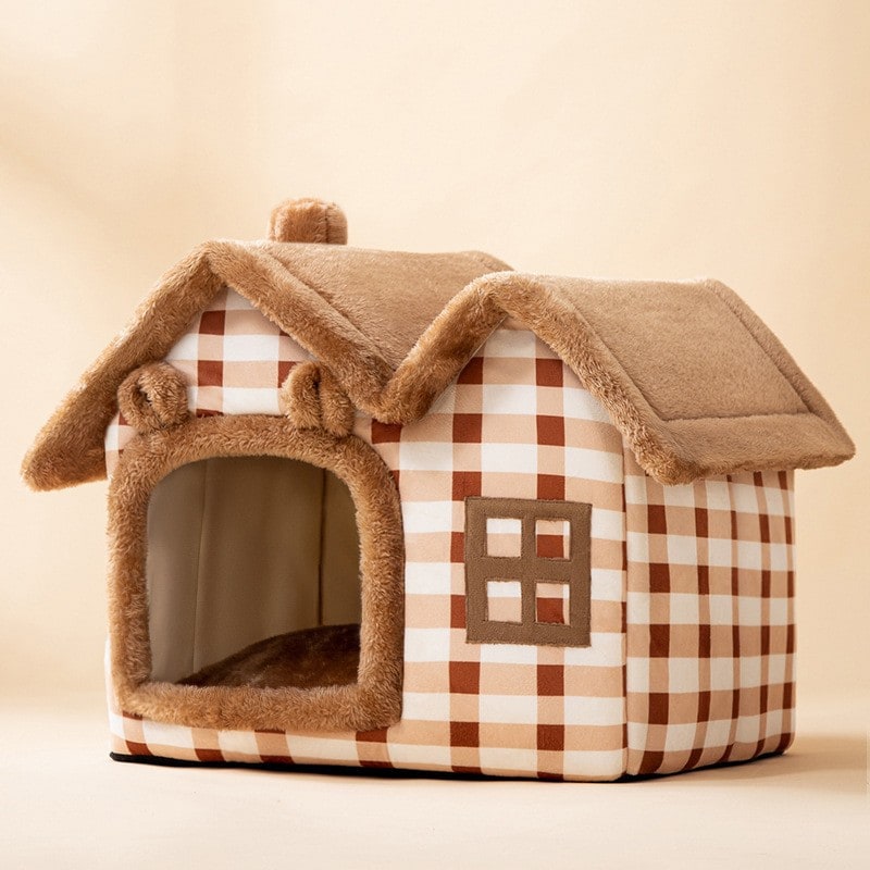Dog House Bed with Orthopedic Support Plush Enclosed Pet Cave with Removable Cushion X Large - Image 24