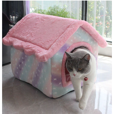 Dog House Bed with Orthopedic Support Plush Enclosed Pet Cave with Removable Cushion X Large - Image 25