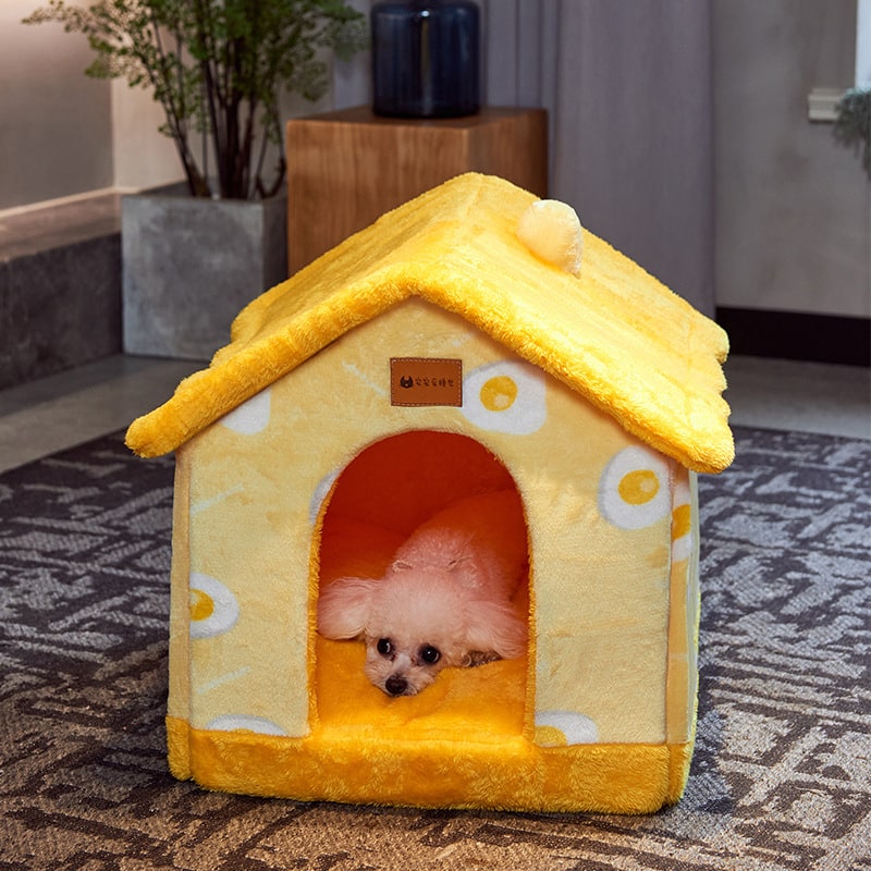 Dog House Bed with Orthopedic Support Plush Enclosed Pet Cave with Removable Cushion X Large - Image 29