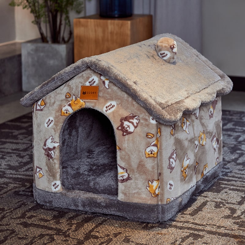 Dog House Bed with Orthopedic Support Plush Enclosed Pet Cave with Removable Cushion X Large - Image 33
