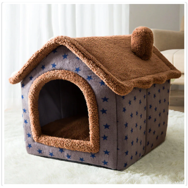Dog House Bed with Orthopedic Support Plush Enclosed Pet Cave with Removable Cushion X Large - Image 5