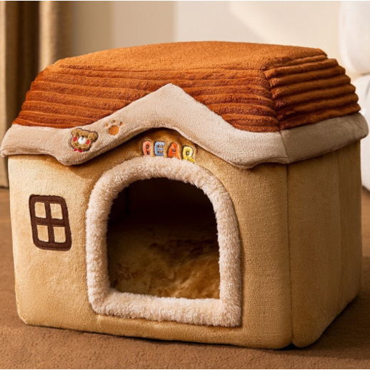 Dog House Bed with Orthopedic Support Plush Enclosed Pet Cave with Removable Cushion X Large - Image 6